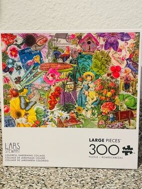 ‼️BOGO FREE‼️ LARS Stewart Colorful Gardening Collage 300 Large Piece Puzzle